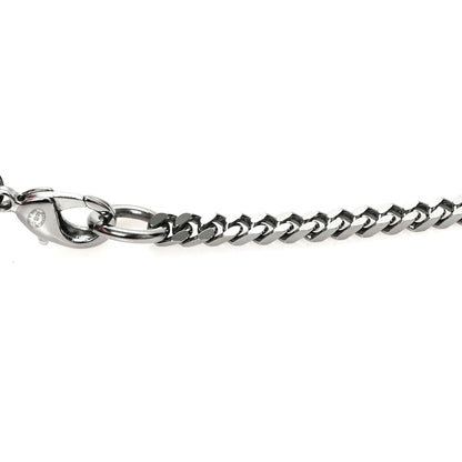 Chanel Crystal Strass CC Pendant Necklace Silver 3 of 5