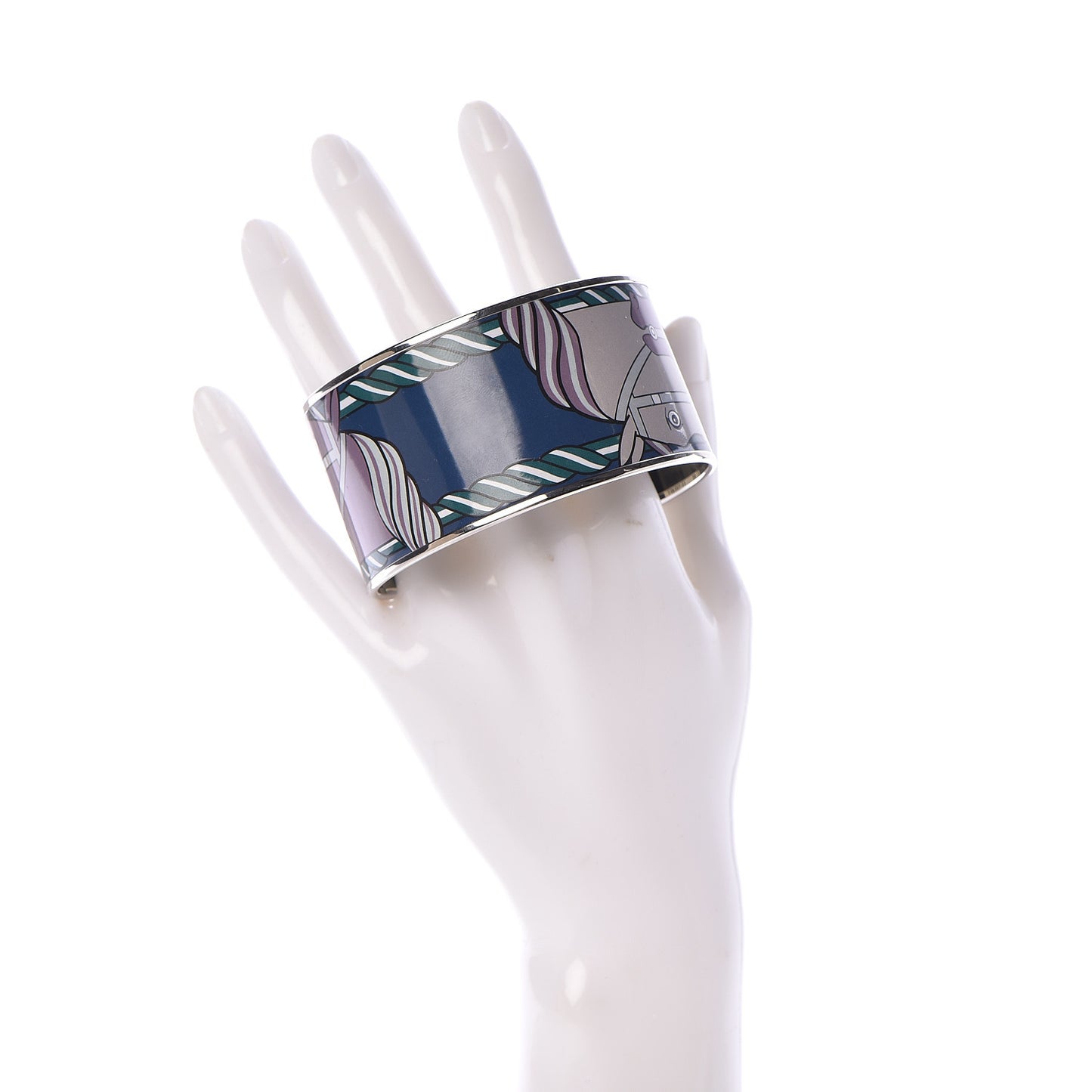 Enamel Printed Quadrige Extra Wide Bracelet 70 Mineral