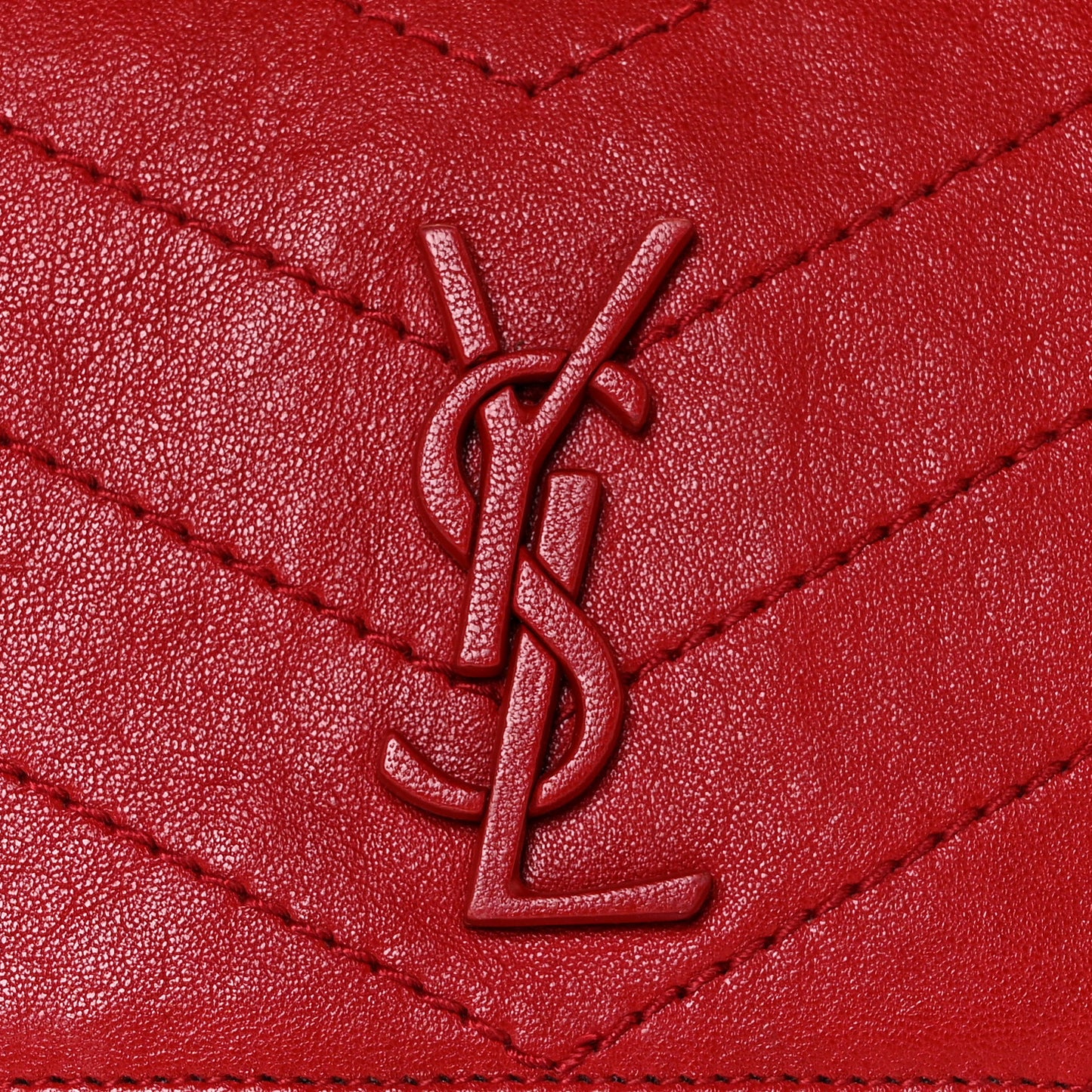 Pebbled Lambskin Chevron Monogram Small Nolita Red