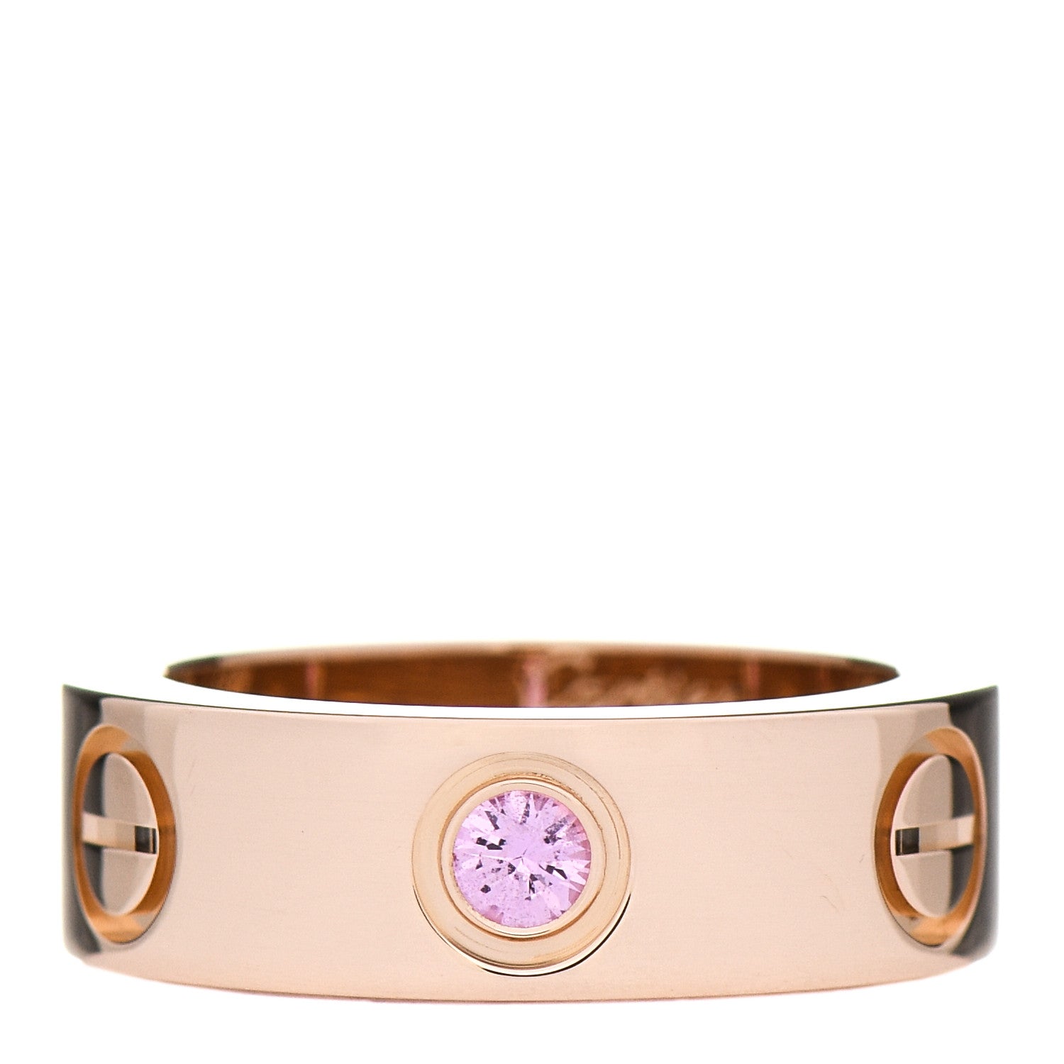 Cartier 18K Pink Gold Pink Sapphire 5.5mm LOVE Ring 45 3.25 1 of 4