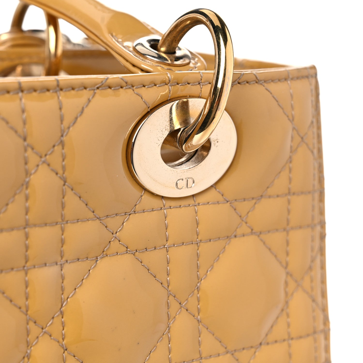 Christian Dior Patent Cannage Medium Lady Dior Beige 15 of 18