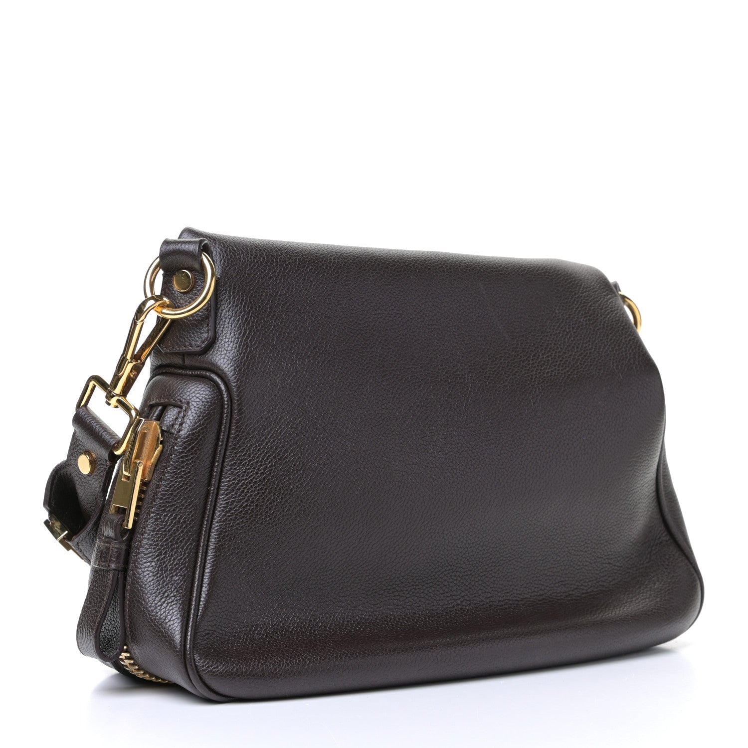 Tom Ford Grained Calfskin Medium Jennifer Dark Brown 2 of 5