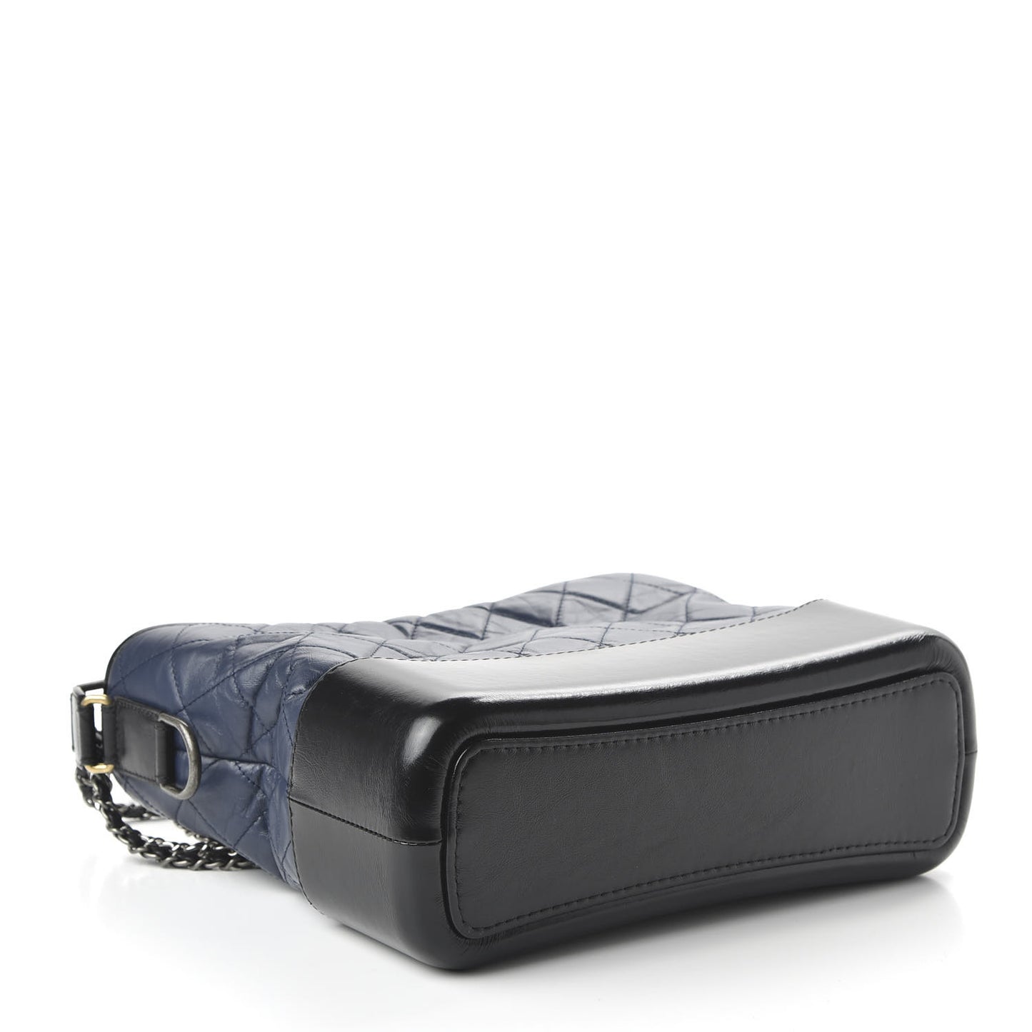 Aged Calfskin Quilted Medium Gabrielle Hobo Navy Black