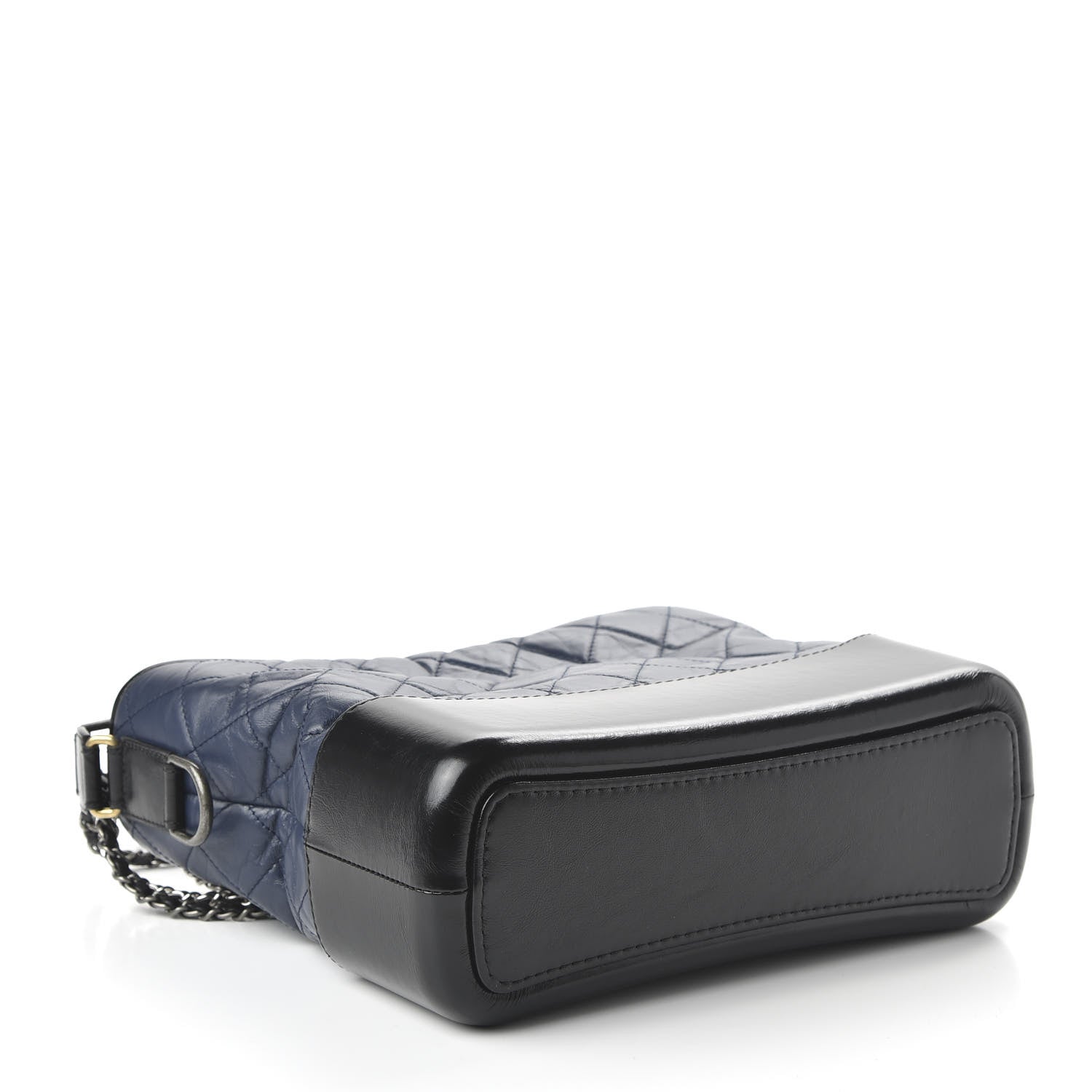 Chanel Aged Calfskin Quilted Medium Gabrielle Hobo Navy Black 4 of 11