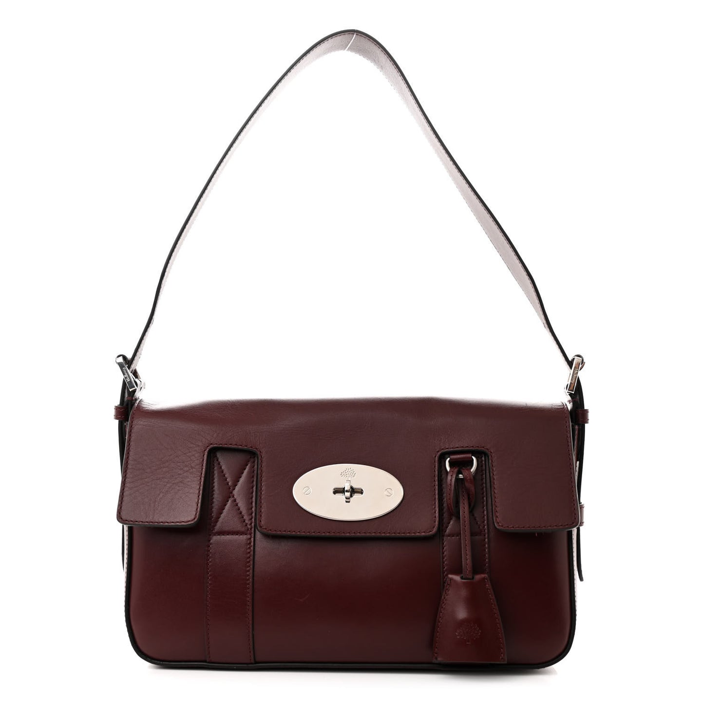 Shiny Smooth Calfskin East West Bayswater Black Cherry
