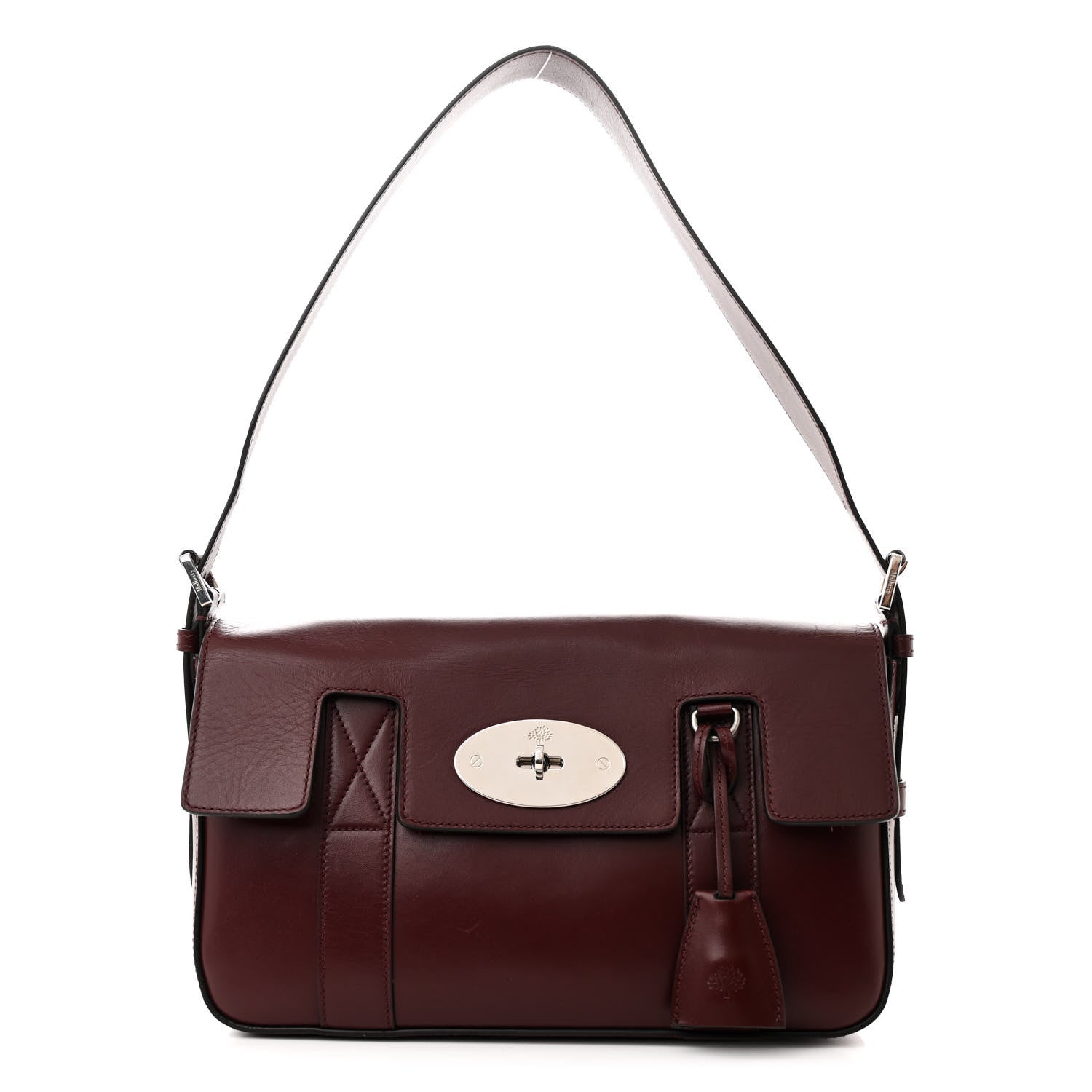 Mulberry Shiny Smooth Calfskin East West Bayswater Black Cherry 1 of 18