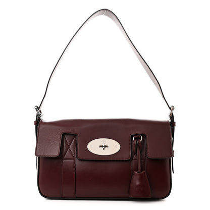 Mulberry Shiny Smooth Calfskin East West Bayswater Black Cherry 1 of 18