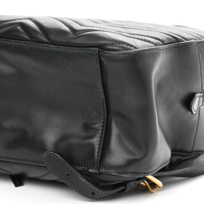 Gucci Calfskin Matelasse GG Marmont Dome Backpack Black 9 of 14