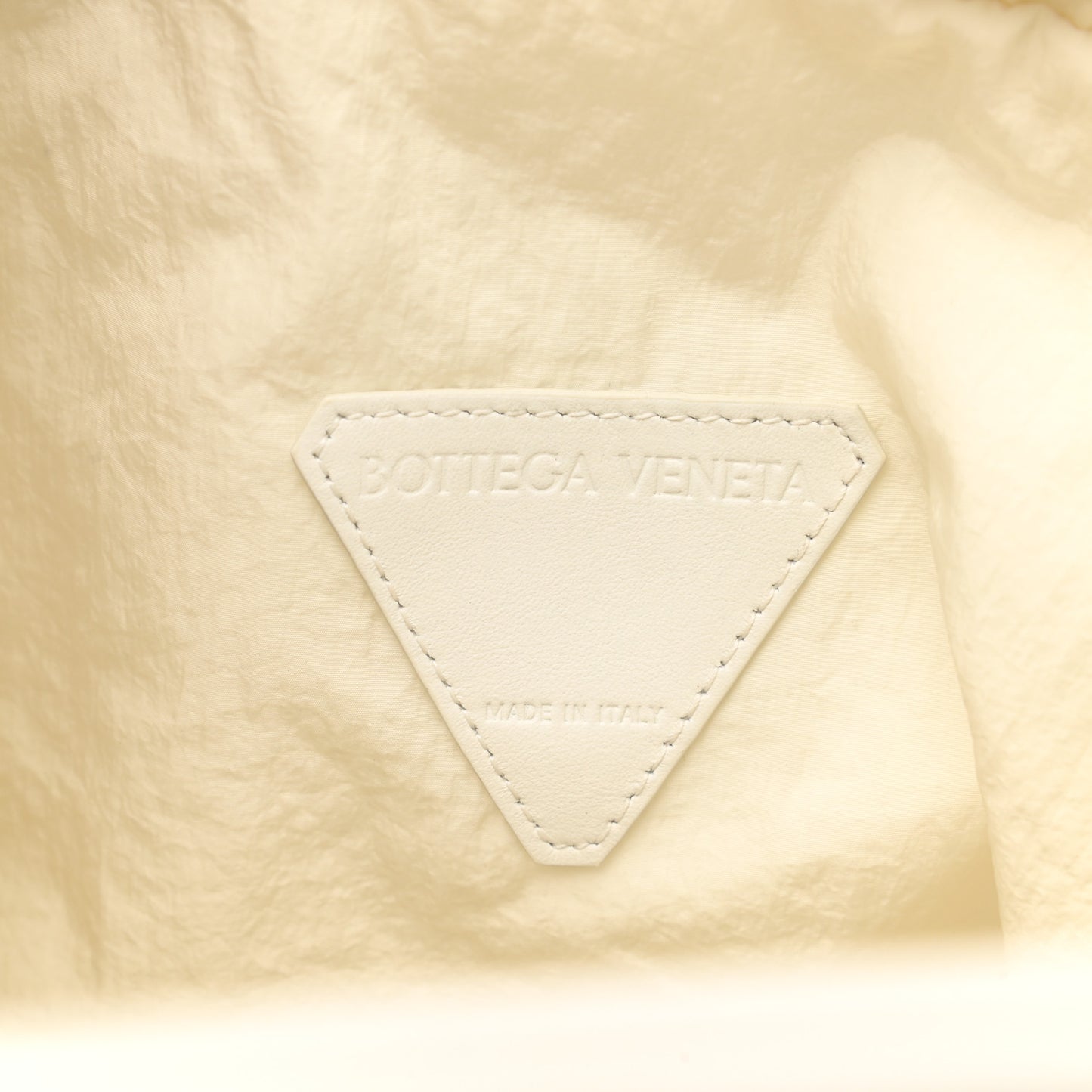 Calfskin The Point Weave Triangle Bag Chalk