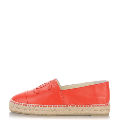 Chanel Lambskin CC Espadrilles 38 Red 1 of 7