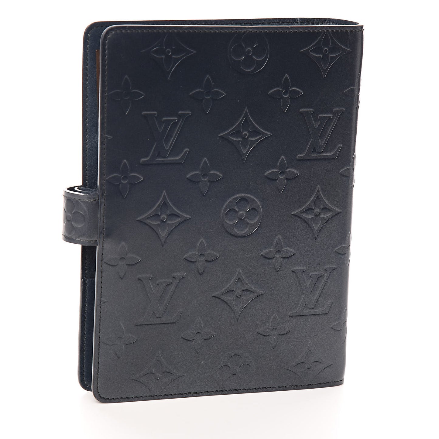 Mat Monogram Medium Ring Agenda Cover Black