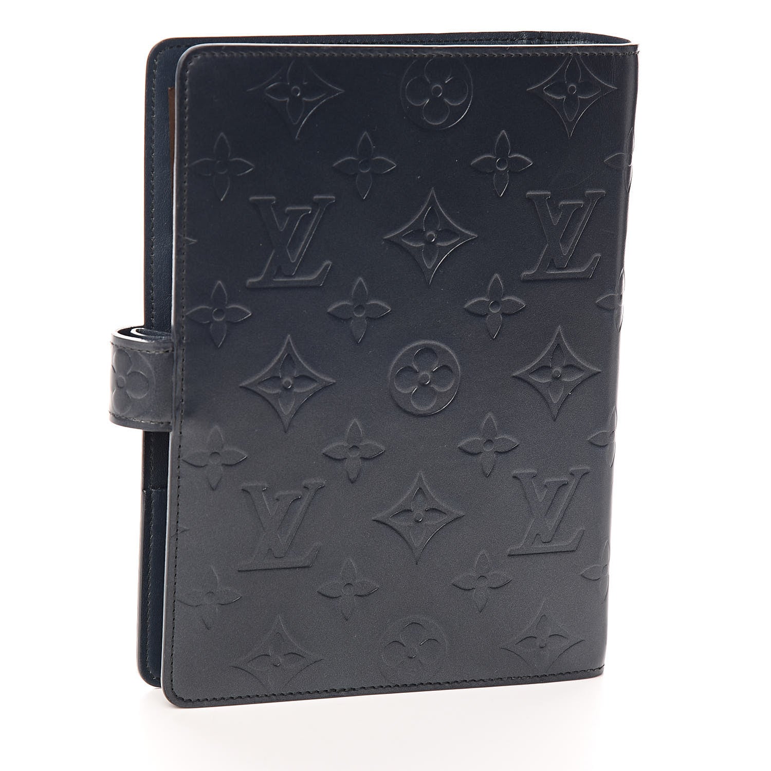 Louis Vuitton Mat Monogram Medium Ring Agenda Cover Black 3 of 7