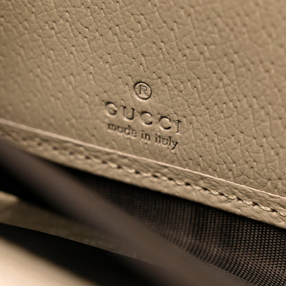 Gucci GG Supreme Monogram Textured Dollar Calfskin Web Ophidia Zip Around Wallet Beige Mystic White Oatmeal 6 of 9