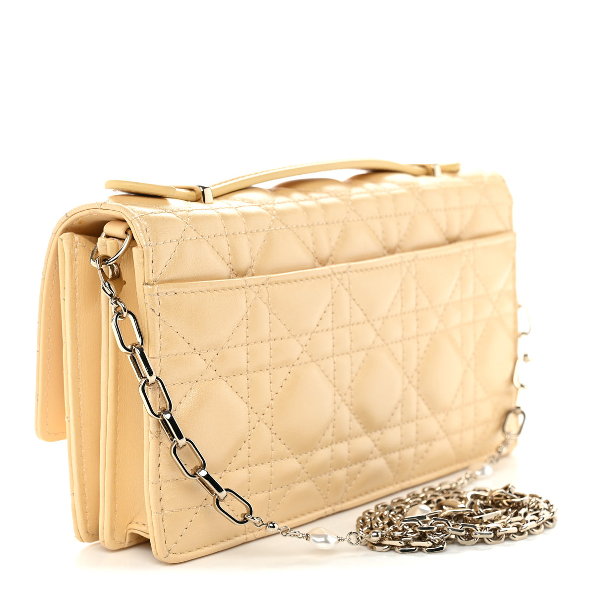 Metallic Lambskin Cannage Mini My Dior Bag Beige