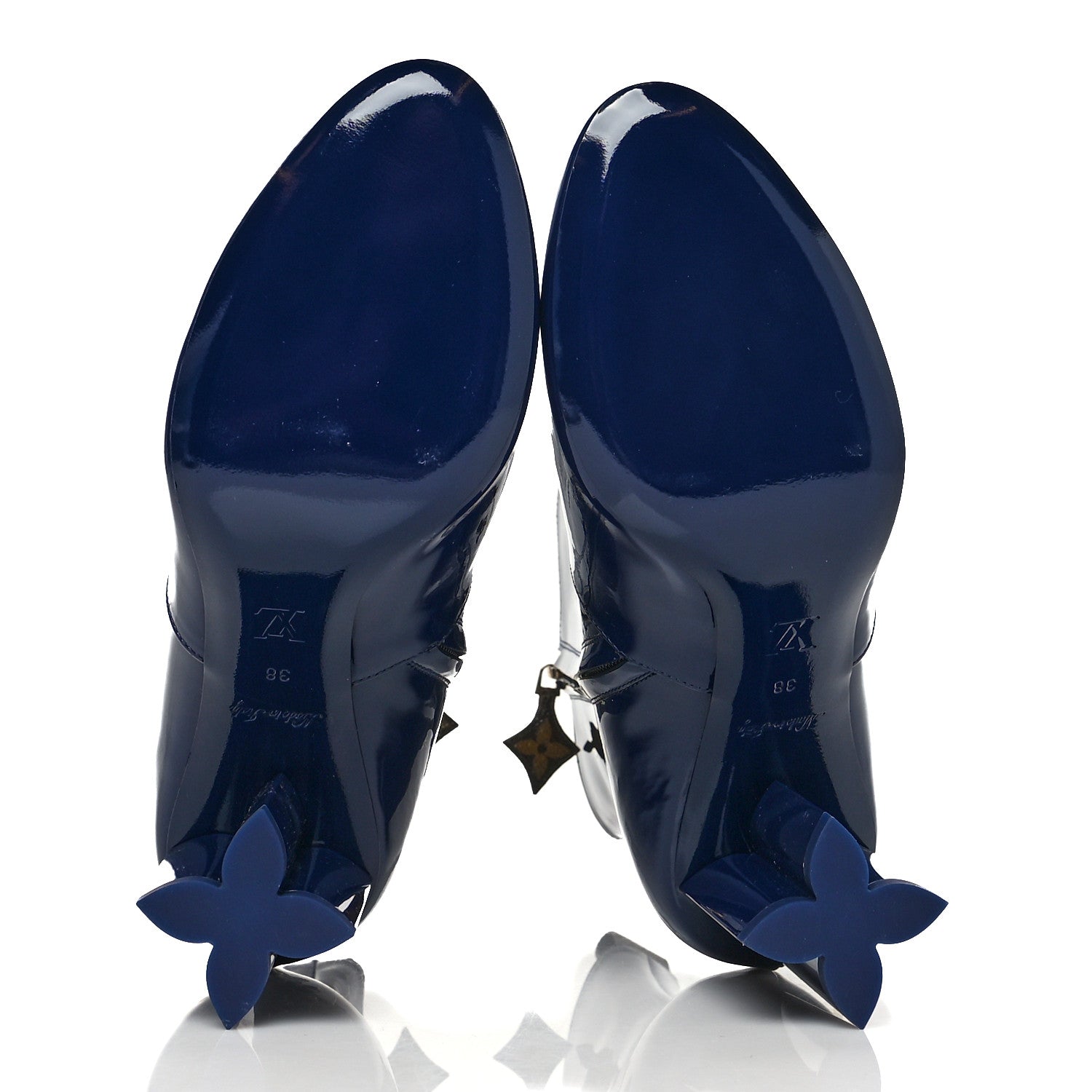 Louis Vuitton Patent Silhouette Ankle Boots 38 Blue 5 of 8