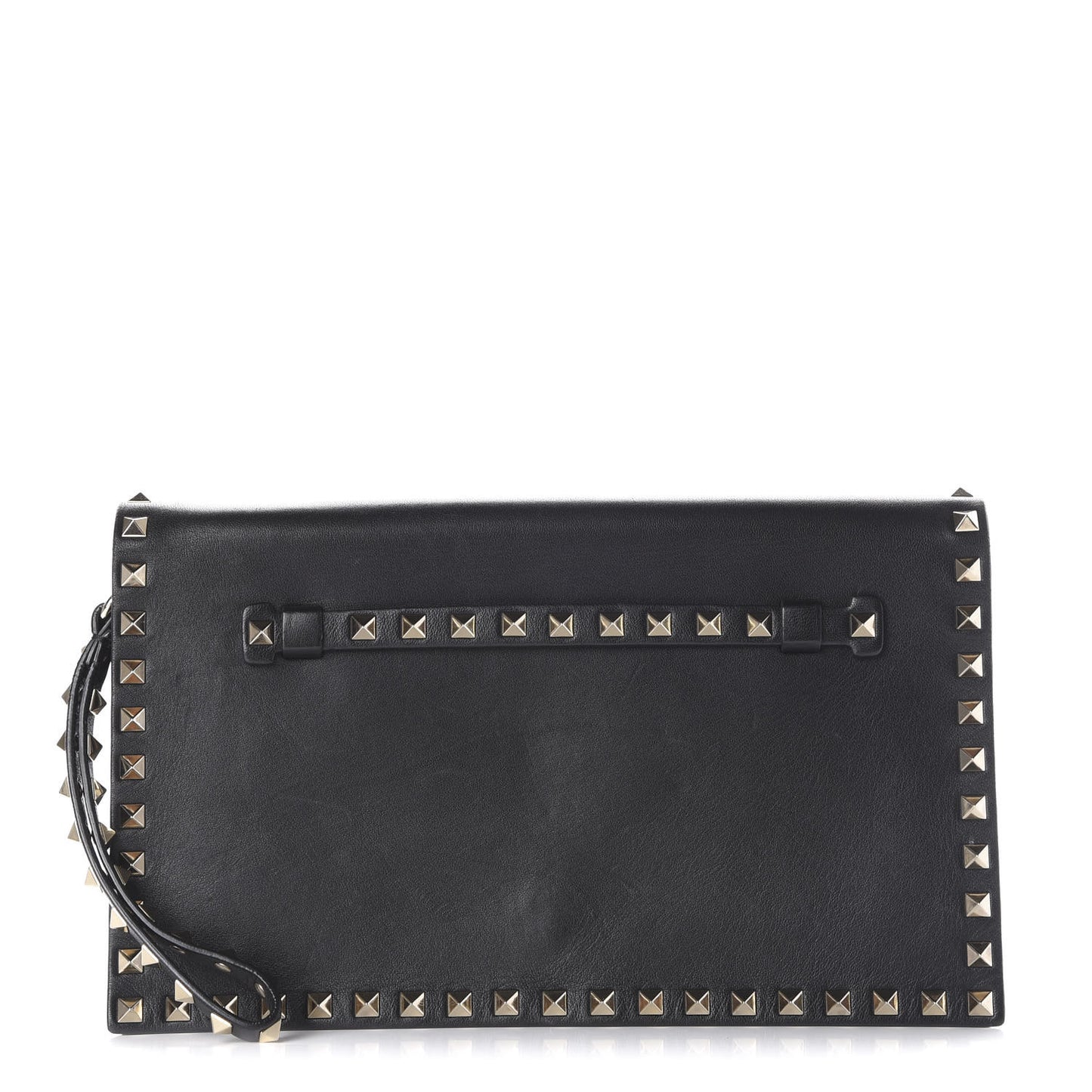Nappa Rockstud Wristlet Clutch Black