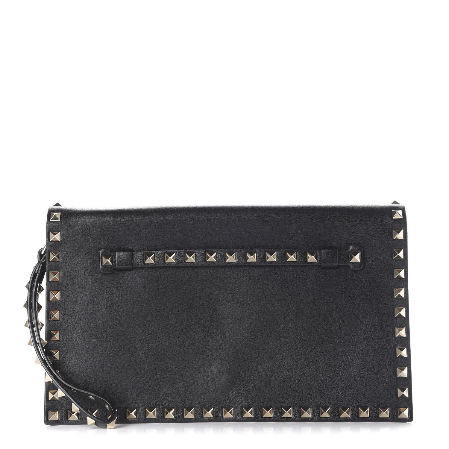 Valentino Garavani Nappa Rockstud Wristlet Clutch Black 1 of 10