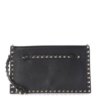 Valentino Garavani Nappa Rockstud Wristlet Clutch Black 1 of 10