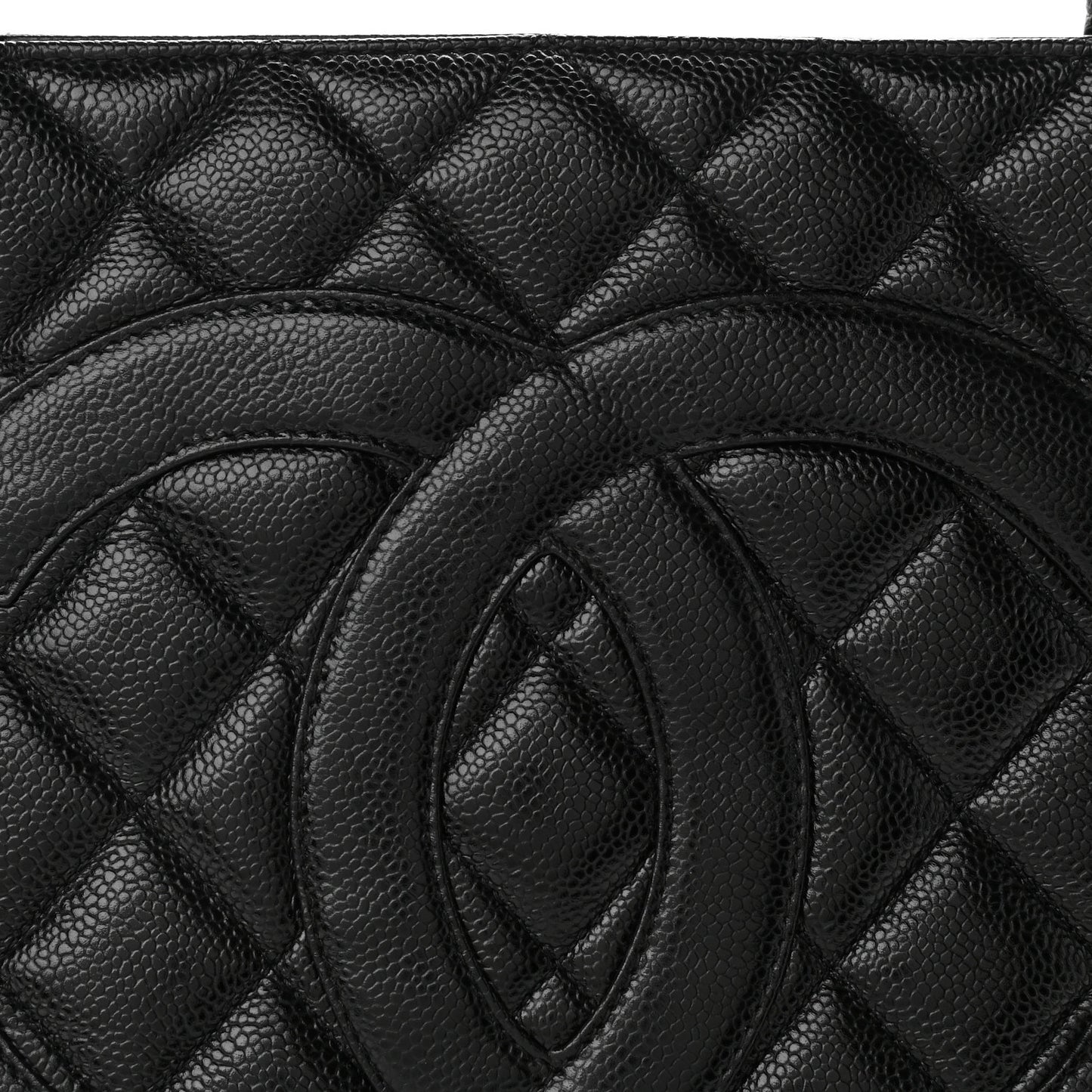 Caviar Quilted Medallion Tote Black