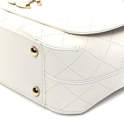 Chanel Calfskin Stitched Medium Covered CC Flap Bag White 9 of 9