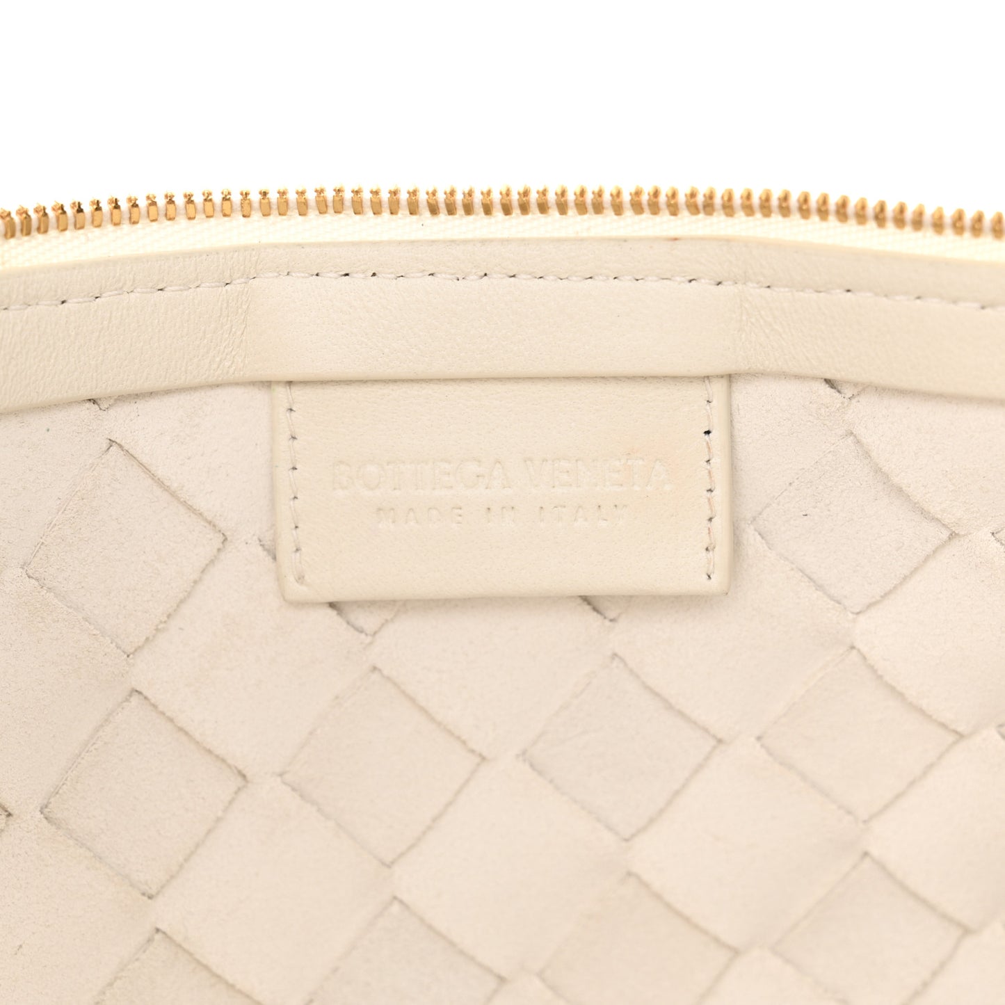 Nappa Intrecciato Medium Turn Pouch White