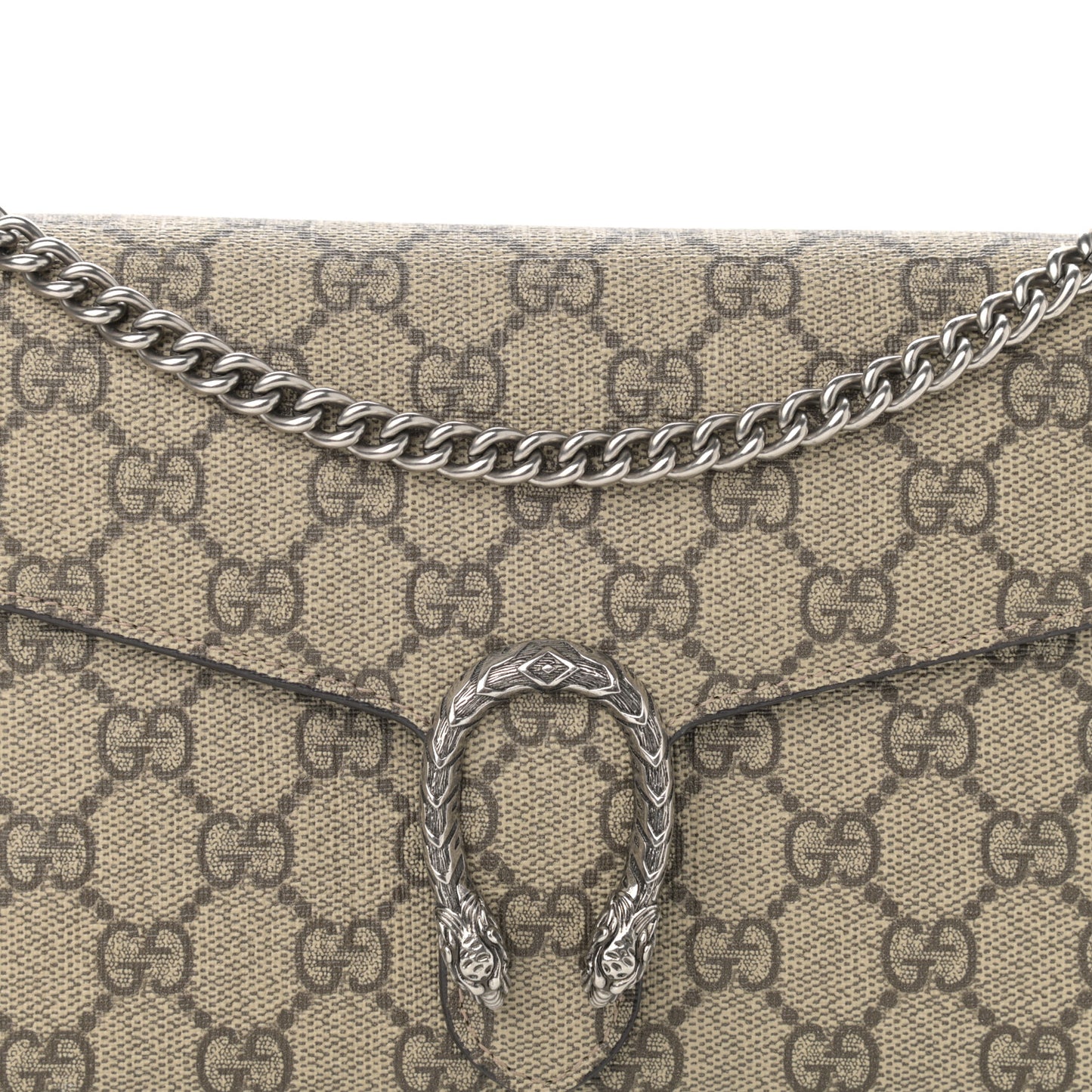 GG Supreme Monogram Mini Dionysus Chain Wallet Beige Taupe