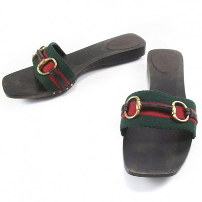 Gucci Black Stripe Wooden Slide Sandals 9 1 of 8