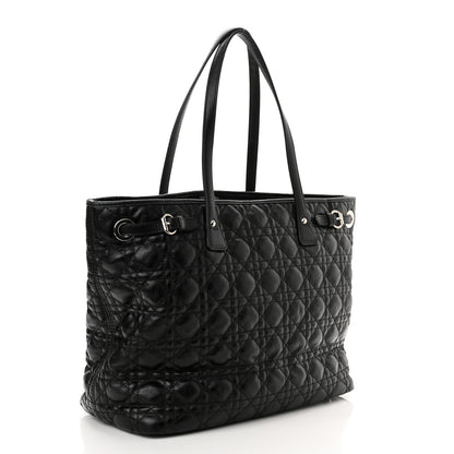 Christian Dior Coated Canvas Cannage Medium Panarea Tote Black 3 of 13