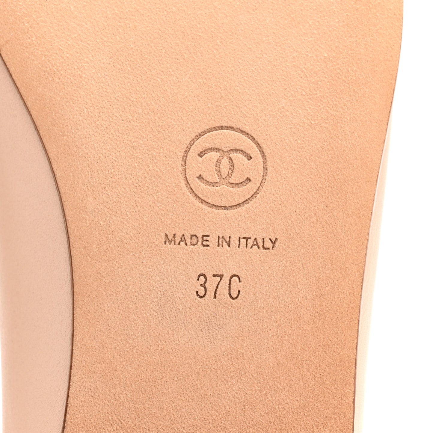 Lambskin Cap Toe CC Ballerina Flats 37 Beige