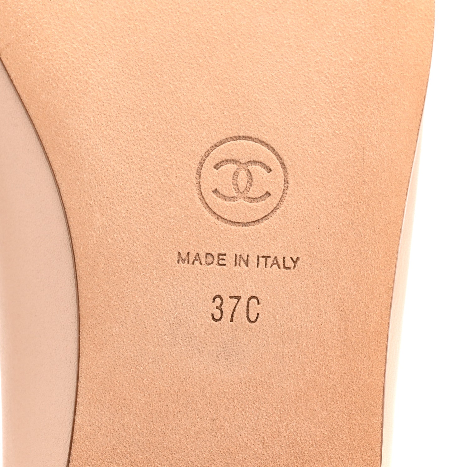 Chanel Lambskin Cap Toe CC Ballerina Flats 37 Beige 7 of 9