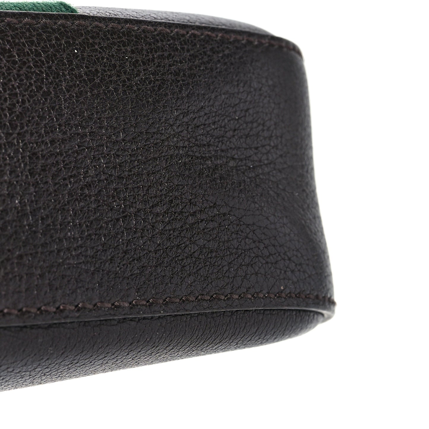 Textured Calfskin Web Small Webby Bee Shoulder Bag Brown Coffee