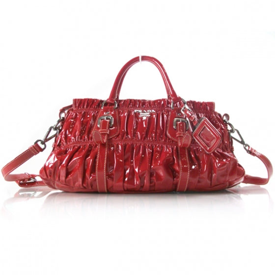 Prada Vernice Dressy Gaufre Red 1 of 10