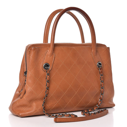 Chanel Grained Vegetal Calfskin Small Urban Shopping Tote Camel 3 of 21