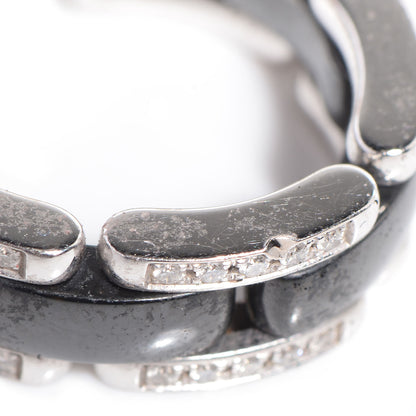 Chanel 18k White Gold Diamond Ceramic Ultra Ring Black Medium 5.75 5 of 6