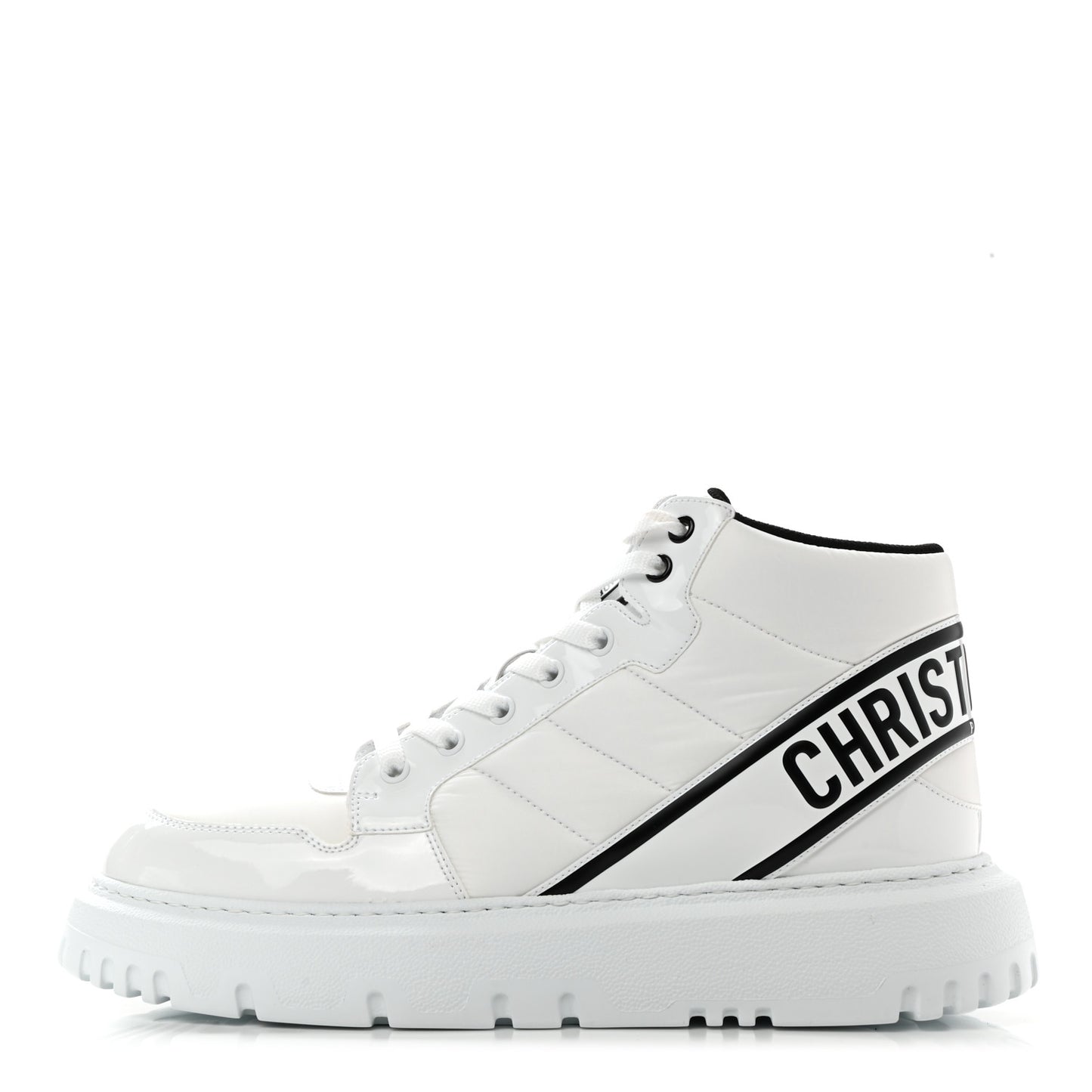 Nylon Fabric Womens D-Player High Top Sneakers 41 White Black