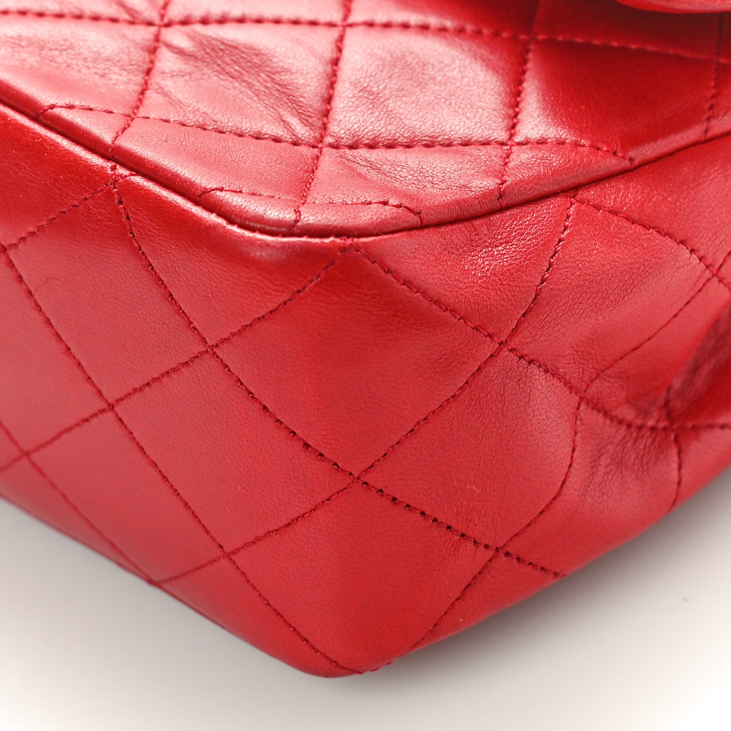 Chanel Lambskin Quilted Medium Double Flap Red 10 of 12