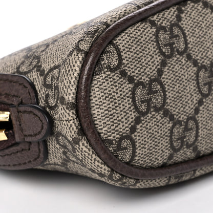 Gucci GG Supreme Monogram Textured Calfskin Web Medium Ophidia Cosmetic Case Beige Ebony New Acero 8 of 9