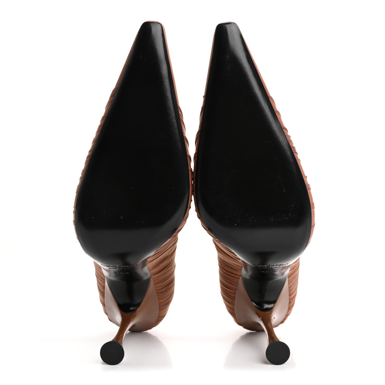 Saint Laurent Satin Emmanuelle 110 Pump 36.5 Cappuccino 6 of 10