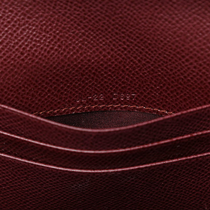 Salvatore Ferragamo Hammered Calfskin Gancio Wallet On Chain Burgundy 7 of 11