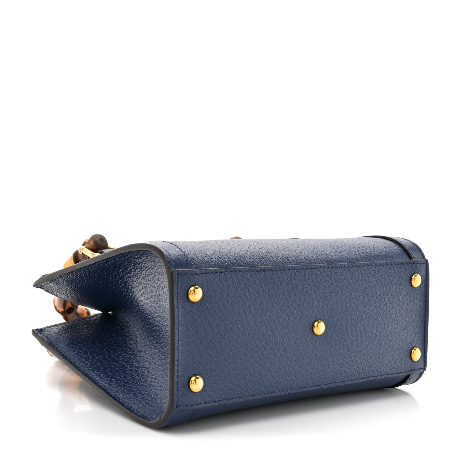 Textured Dollar Calfskin Web Mini Diana Tote Bag Royal Crop