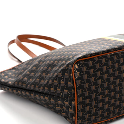 Moynat Grained Calfskin Canvas 1920 Oh! Tote Ruban MM Carbon Bronze Cognac 5 of 14
