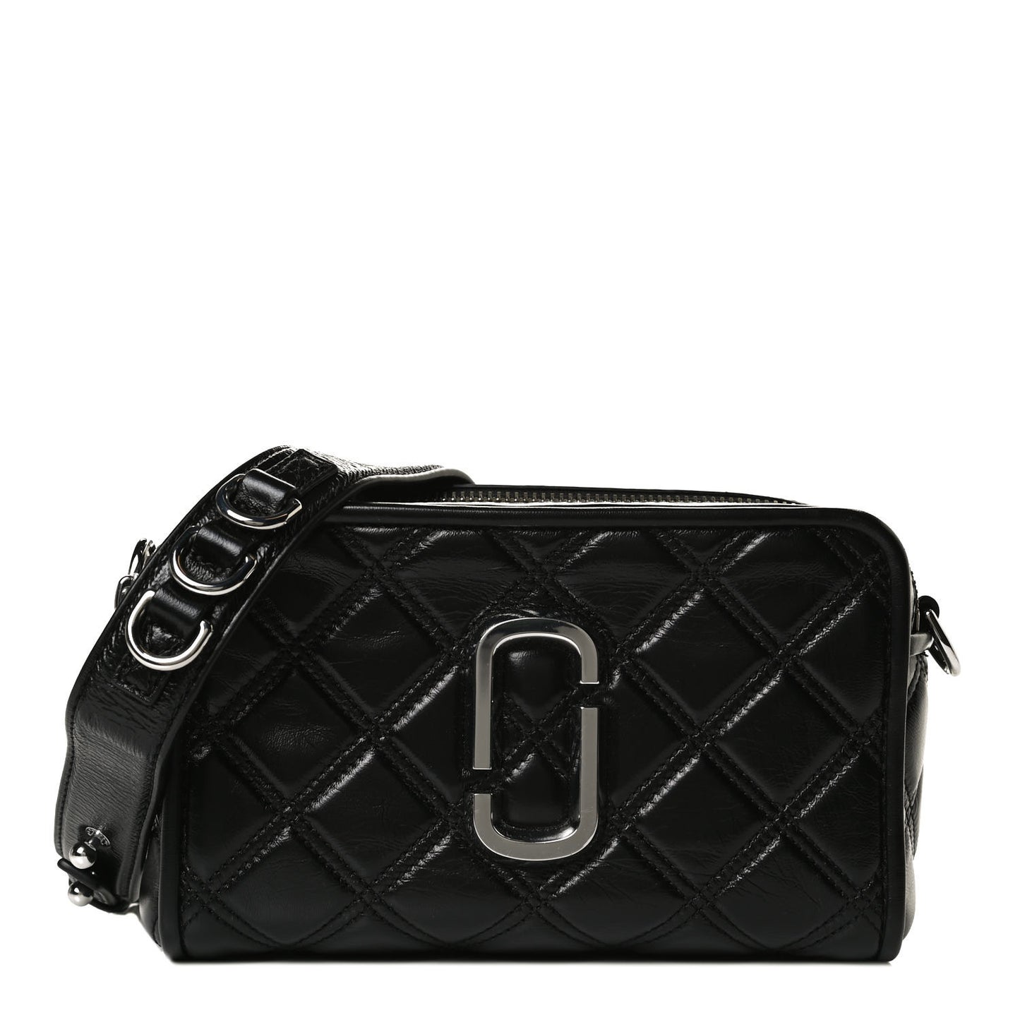 Natural Grain Calfskin Quilted The Softshot 21 Bag Black