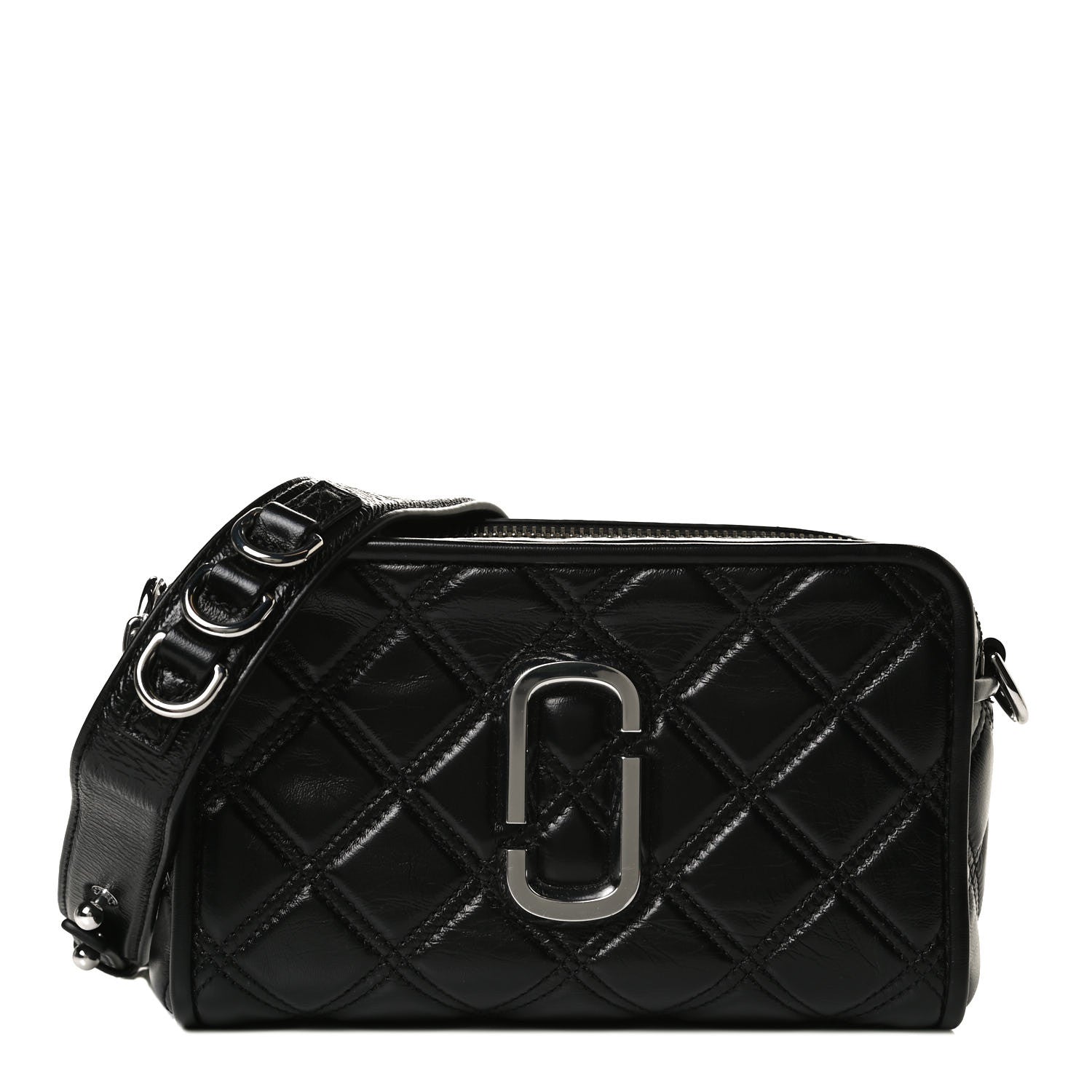 Marc Jacobs Natural Grain Calfskin Quilted The Softshot 21 Bag Black 1 of 14
