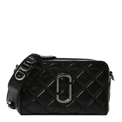 Marc Jacobs Natural Grain Calfskin Quilted The Softshot 21 Bag Black 1 of 14