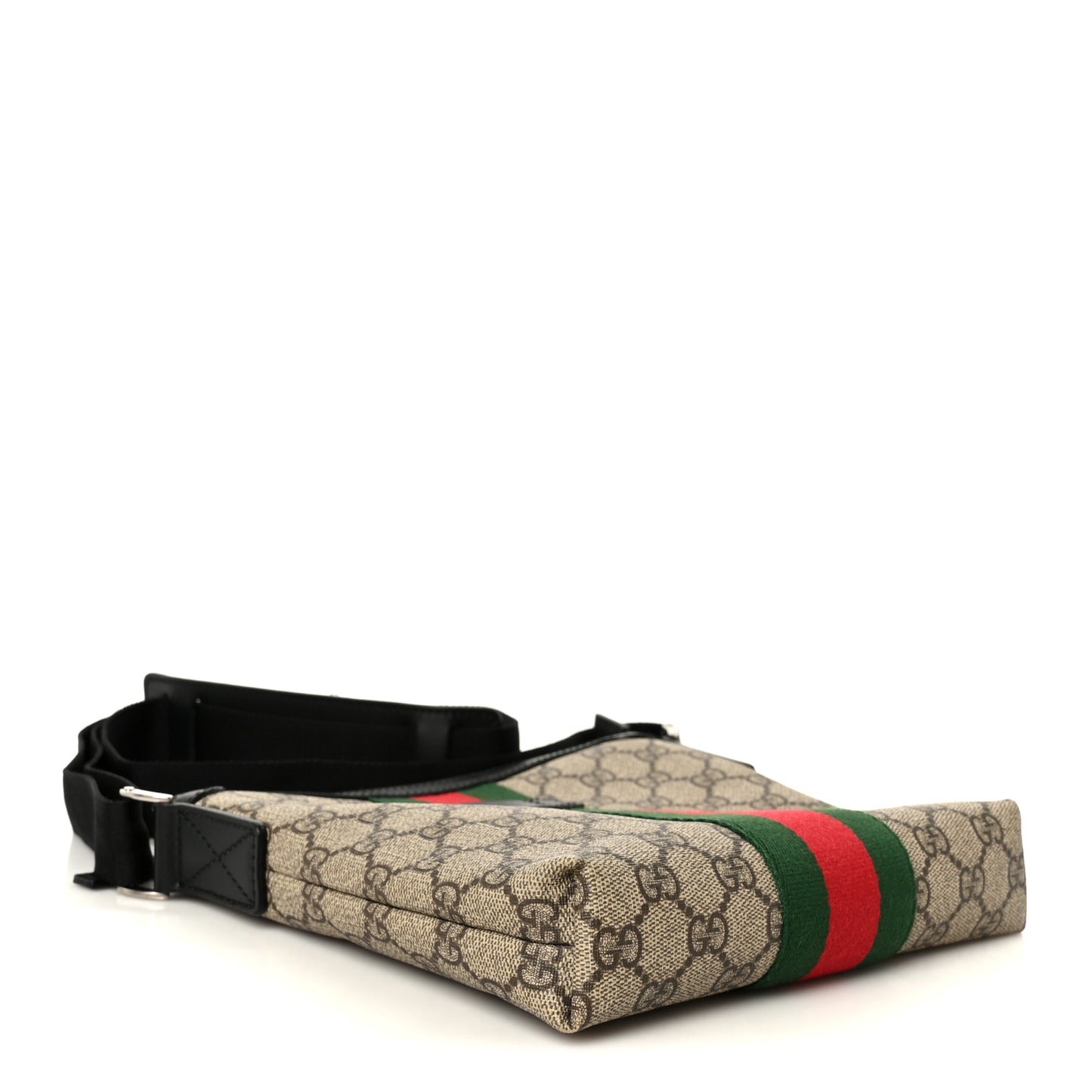 GG Supreme Monogram Web Messenger Bag Black