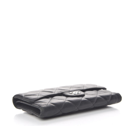 Chanel Caviar Quilted Large Gusset Flap Wallet Black 4 of 17