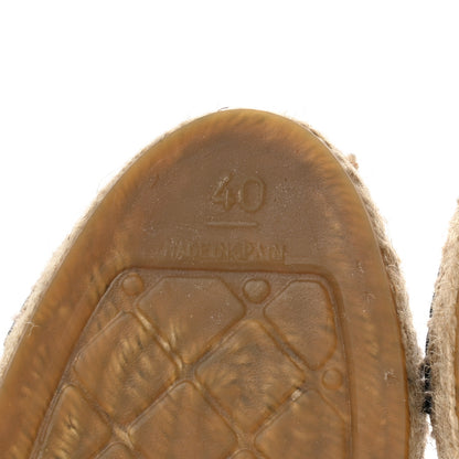 Chanel Lambskin CC Camellia Stud Espadrilles 40 Beige Black 7 of 13