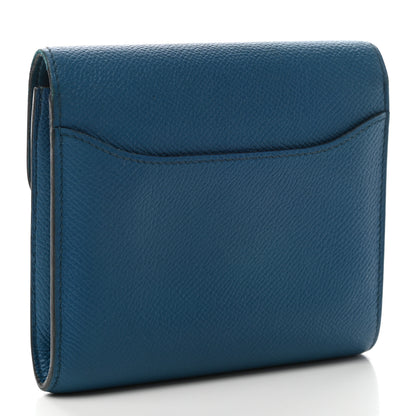 Hermes Epsom Constance Compact Passant Wallet Bleu Izmir 3 of 7