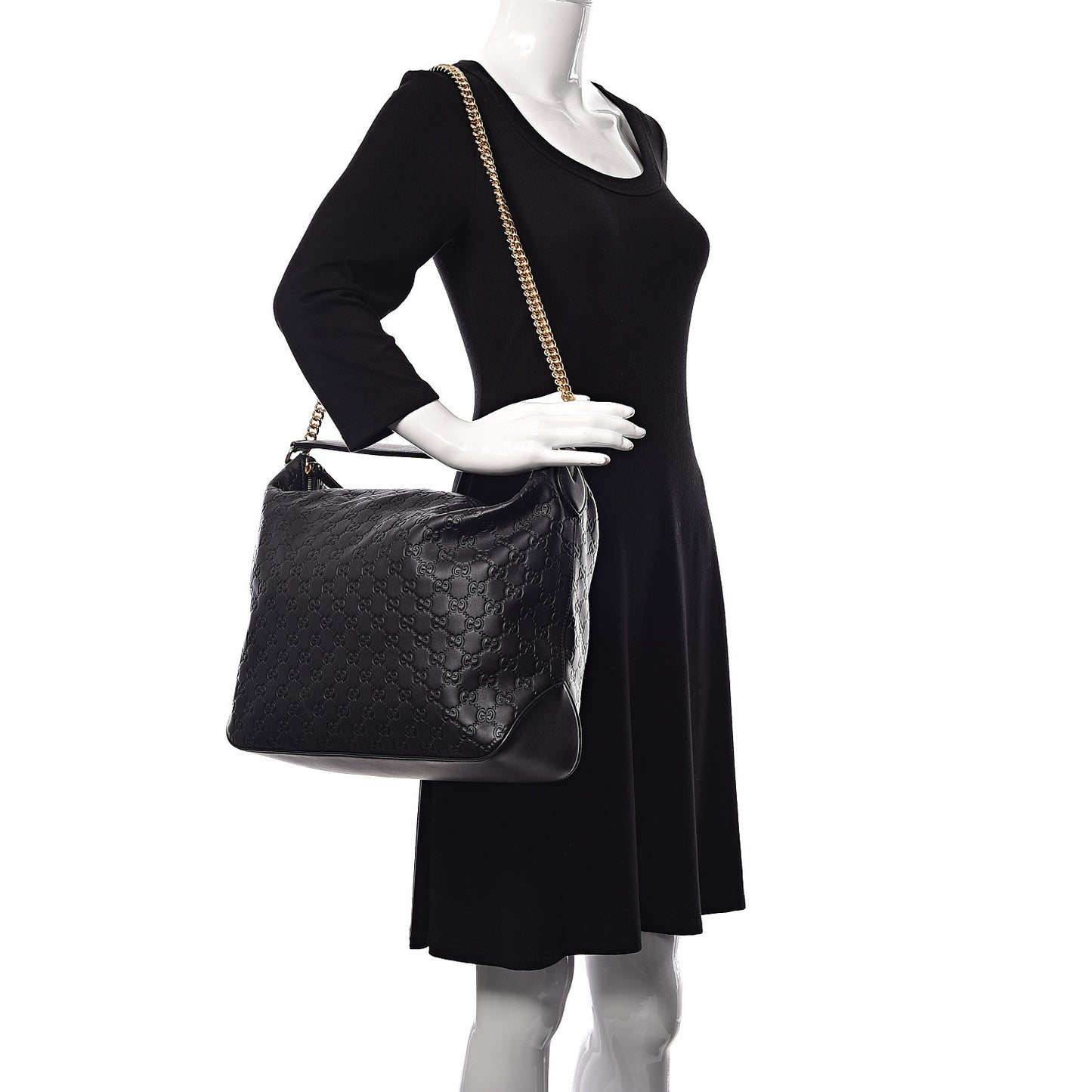 Guccissima Signature Large Linea A Hobo Black