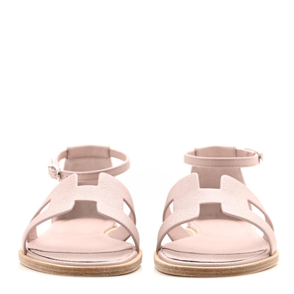 Hermes Epsom Santorini Sandals 37 Rose Porcelaine 37 Rose Porcelaine 2 of 9